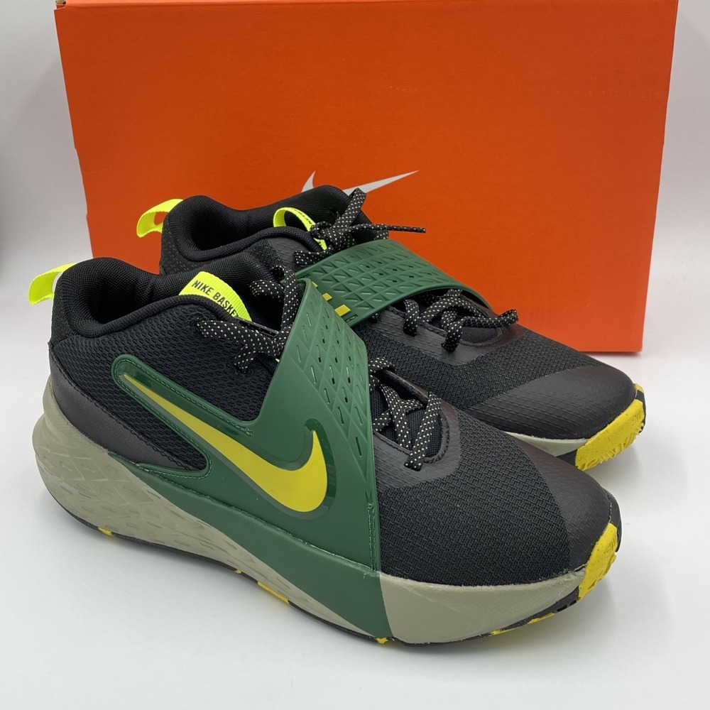Nike Team Hustle D12 (GS) HF6279-004 Black/ Bright Citron / Green Size‎ 7Y NIB